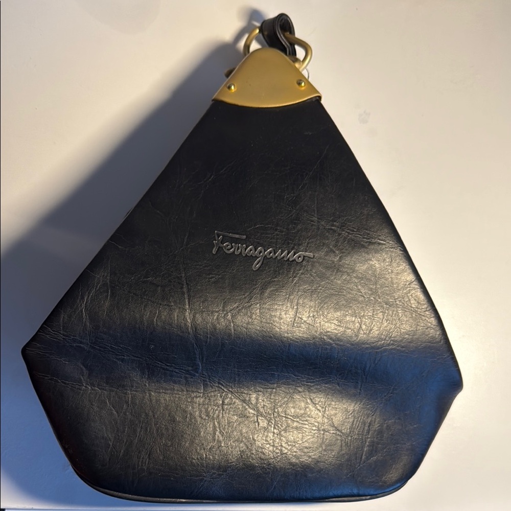 Ferragamo Vintage Black Leather Bag